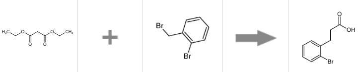 3-(2-溴苯基)丙酸的合成反应式