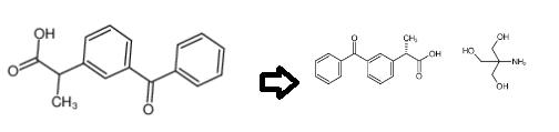 右旋酮洛芬氨丁三醇的合成反应式