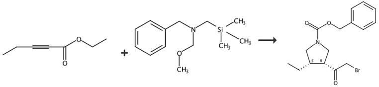 图2 (3R，4S)-3-(2-溴乙酰基)-4-乙基-1-吡咯烷羧酸苄酯的合成路线[4]。