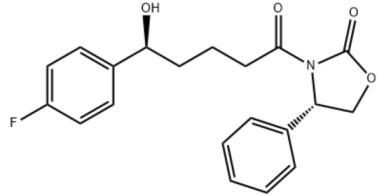 Figure 1 the molecular formula of (4S)- 3-[(5R)-5-(4-fluorophenyl)-5-hydroxypentanoyl]-4-pheny-1,3-oxazolidin-2-one.png