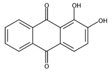 图1 1，2-二羟基蒽醌的结构式。