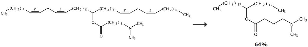 4-(N,N-二甲基氨基)丁酸(二亚油基)甲酯的应用转化