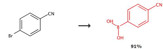 4-氰基苯硼酸的合成路线
