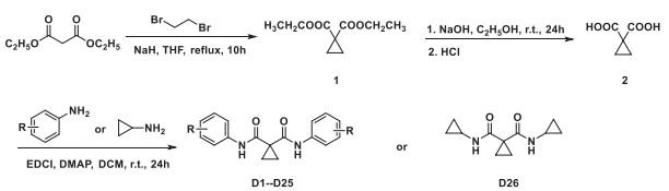 合成环丙烷-1，1-二羧酸（CPD）类似物的合成.jpg