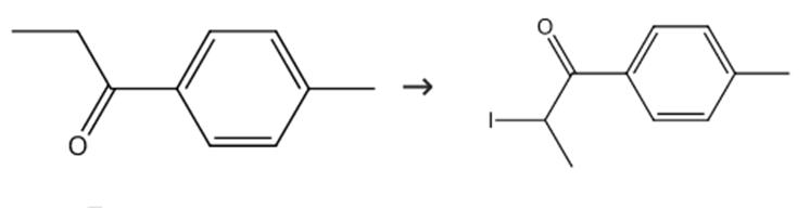 图1 2-碘-1-(4-甲基苯基)-1-丙酮的合成路线[1]。