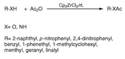 1291-32-3 Bis(cyclopentadienyl) zirconium dichloridecatalyzed acetylationphenolsalcoholsamines