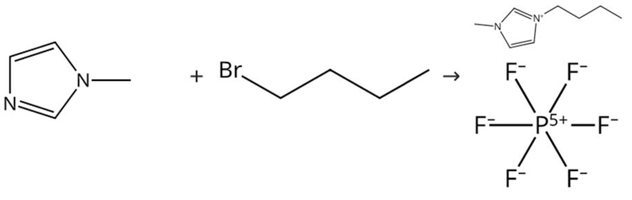 图2 1-丁基-3-甲基咪唑六氟磷酸盐的合成路线