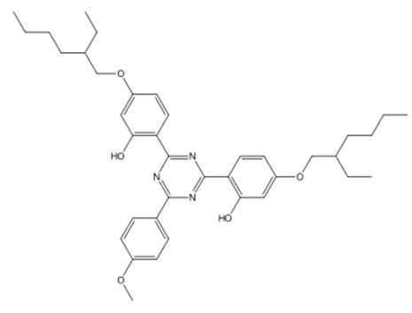 图1 双-乙基己氧苯酚甲氧苯基三嗪的分子结构
