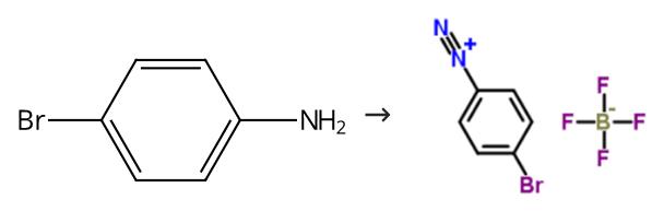 4-溴硼酸重氮苯四氟硼酸盐的合成路线