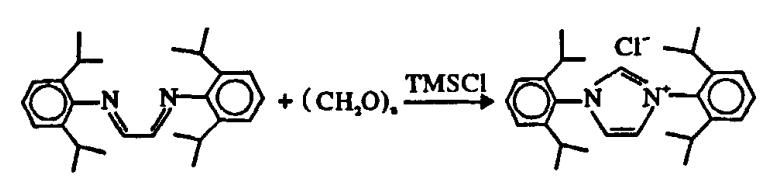 图1 1，3-双（2，6-二异丙基苯基）氯化咪唑翁的合成反应式.png