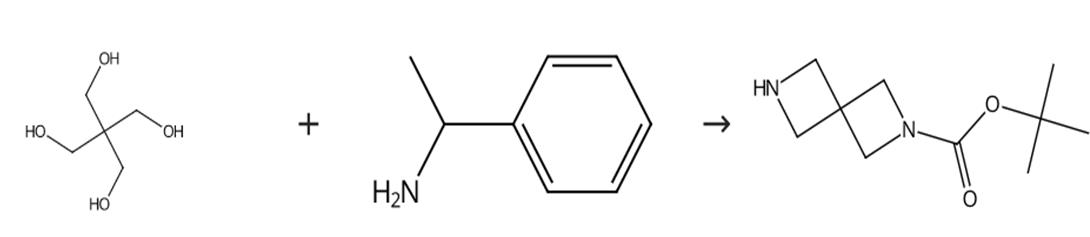 图2 2，6-二氮杂螺[3.3]庚烷-2-甲酸叔丁酯的合成路线