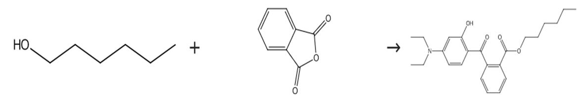 图3 二乙氨基羟苯甲酰基苯甲酸己酯的合成路线