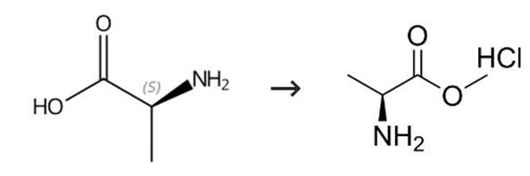 丙氨酸甲酯盐酸盐的合成路线