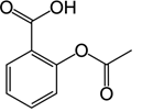 乙酰水杨酸（阿司匹林）的结构式