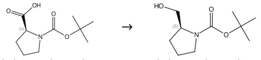 图2 N-BOC-L-脯氨醇的合成路线