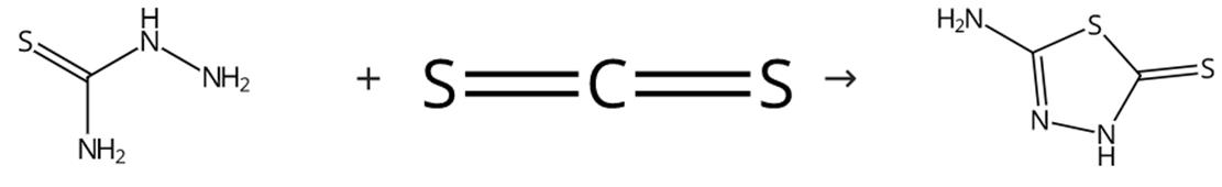 图2 2-氨基-5-巯基-1，3，4-噻二唑的合成路线