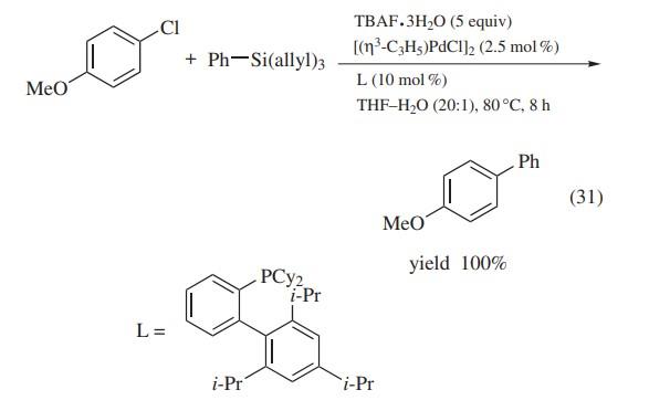四丁基氟化铵三水化合物可以促进三烯丙基（芳基）硅烷和多种芳基卤化物底物的联芳基形成.jpg