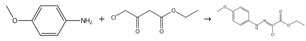 图1 [(4-甲氧基苯基)肼基]氯乙酸乙酯的合成路线