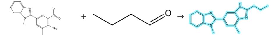 2-正丙基-4-甲基-6-(1'-甲基苯并咪唑-2-基)苯并咪唑的缩合反应