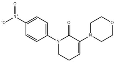5,6-二氢-3-(4-吗啉基)-1-(4-硝基苯基)-2(1H)-吡啶酮的化学结构式