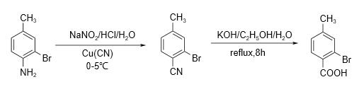 2-溴-4-甲基苯甲酸合成路线一