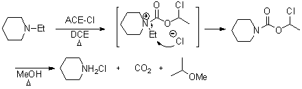 N-アルキルピペラジン類の脱アルキル化