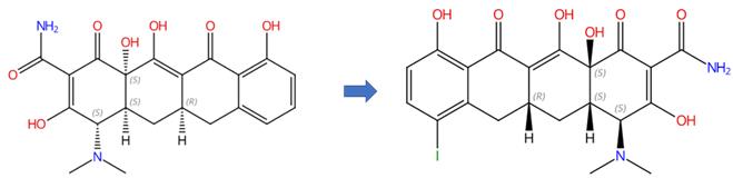 山环素的碘化反应