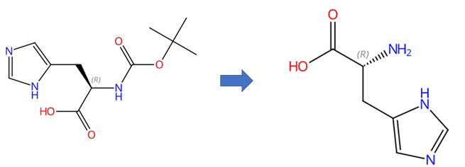N-Boc-L-组氨酸的脱保护反应