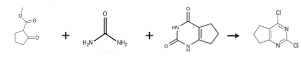 2-甲氧羰基环戊酮作为原料合成2,4-二氯-5,6-三甲基嘧啶