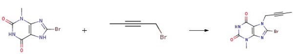 8-bromo-7-(but-2-ynyl)-3-methyl-1H-purine-2,6(3H,7H)-dione
