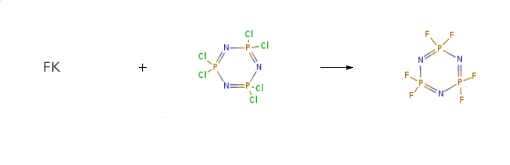 Hexafluorocyclotriphosphazene synthesis