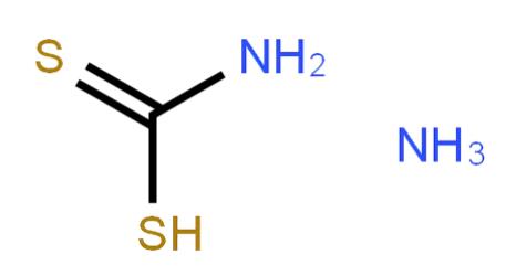 二硫代氨基甲酸铵的化学结构式