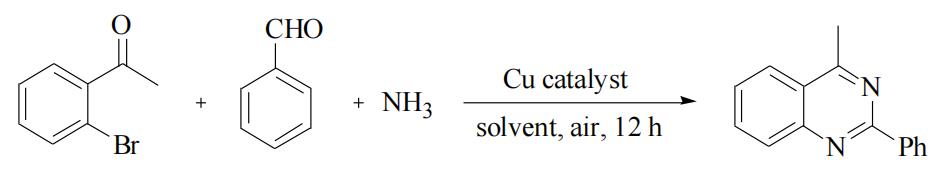 邻溴苯乙酮苯甲醛和氨水合成喹唑啉