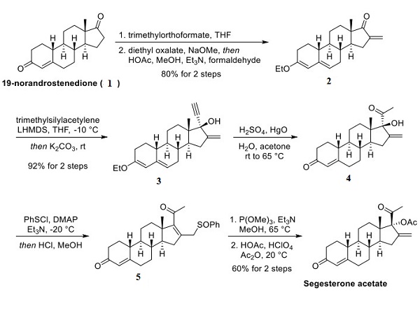 7759-35-5 NestoronSegesterone acetatenon-androgenic progestinSynthesis method