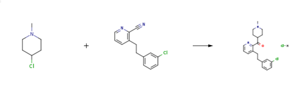 (1-Methyl-4-piperidinyl)[3-[2-(3-chlorophenyl)ethyl]pyridinyl]methanone hydrochloride synthesis