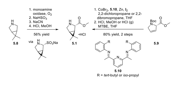 Two Approaches to Bicyclic Pyrrolidine 5.1