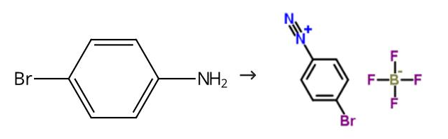 4-溴硼酸重氮苯四氟硼酸盐的合成路线