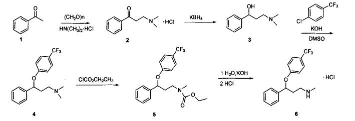 盐酸氟西汀的合成路线