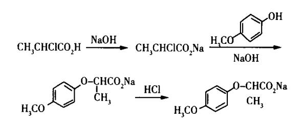 2-(4-甲氧基苯氧基)丙酸的合成路线