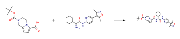 tert-butyl (S)-6-((1-cyclohexyl-2-((5-(3,5-dimethylisoxazol-4-yl)pyridin-2-yl)amino)-2-oxoethyl)carbamoyl)-3,4-dihydropyrrolo[1,2-a]pyrazine-2(1H)-carboxylate synthesis