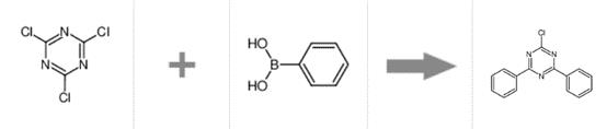 图1 2-氯-4,6-二苯基-1,3,5-三嗪的合成反应式.png