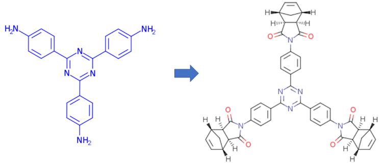 2,4,6-三(4-氨基苯基)-1,3,5-三嗪的缩合反应