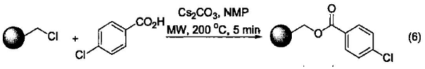 碳酸铯作为碱也能实现苯甲酸与固体负载卤代物的酯化反应