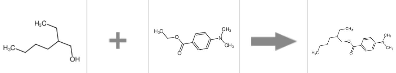图1 对二甲氨基苯甲酸异辛酯的合成反应式.jpg