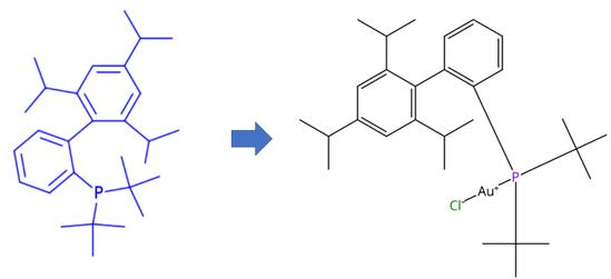 2-二-叔丁膦基-2',4',6'-三异丙基联苯与金属的络合反应