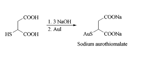 Sodium aurothiomalate synthesis