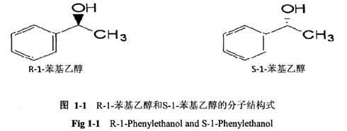 R-1-苯基乙醇和S-1-苯基乙醇的分子结构式.jpg