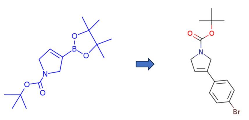 1-叔丁氧羰基-2,5-二氢-1H-吡咯-3-硼酸频哪醇酯的偶联反应