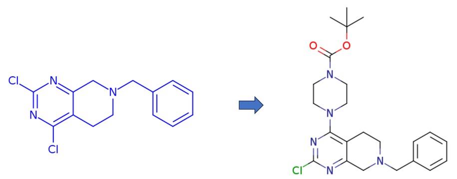 7-苄基-2,4-二氯-5,6,7,8-四氢吡啶并[3,4-D]嘧啶的亲核取代反应