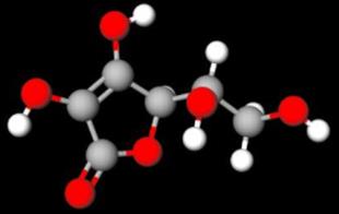 抗坏血酸的球棍模型